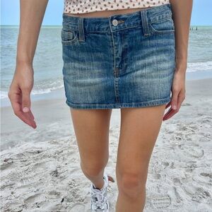 Brandy Melville John Galt Malia Denim Micro Skirt Dark Wash